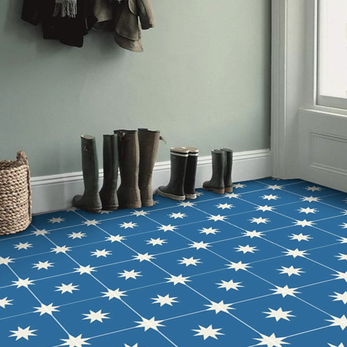 Floor decals stars blue